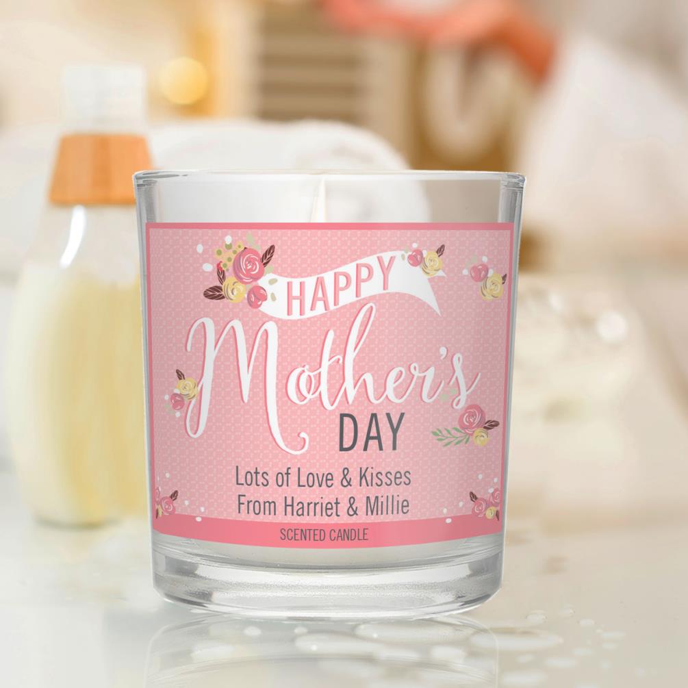 Personalised Floral Bouquet Mother's Day Scented Jar Candle Extra Image 3